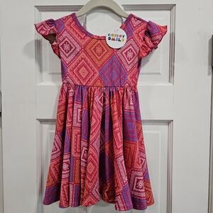 🔶️New Dot Dot Smile Diamond Print Colorful Dress 2T